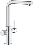 Grohe Blue Pure Minta Filterarmatur mit herausziehbarem, 360° drehbarem „L“-Auslauf, Farbe: Chrom